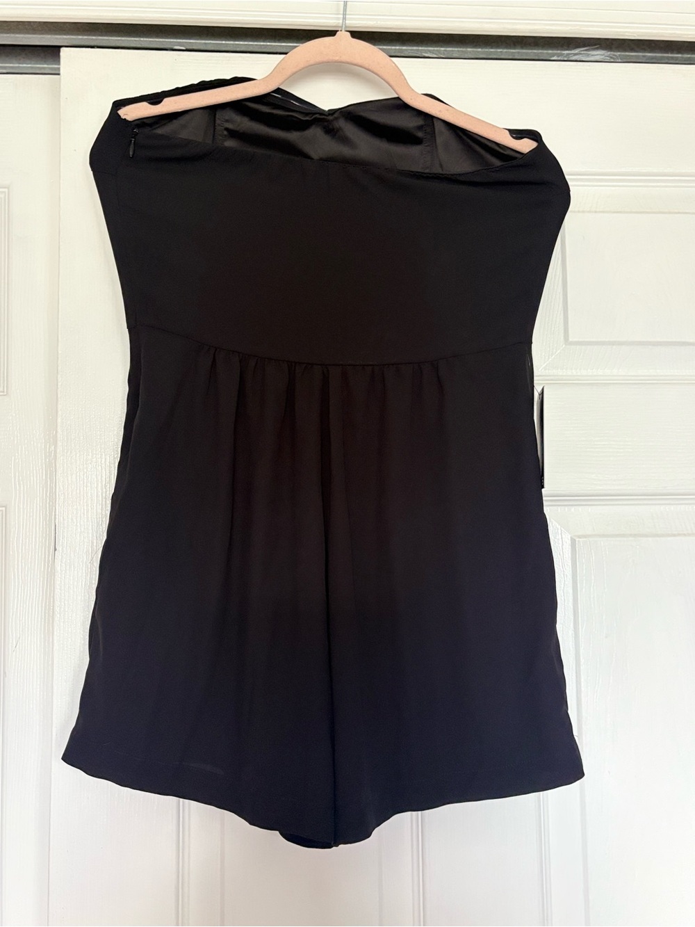 Express Black Strapless Ruffle Romper - Picture 2 of 7